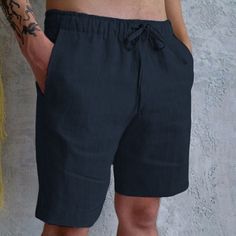 Season:Summer; Fabric:Linen / Cotton Blend; Gender:Men's; Style:Streetwear,Fashion,Classic Style; Occasion:Going out,Casual,Holiday; Fit Type:Regular Fit; Function:Comfort,Soft,Breathable; Waistline:Mid Waist; Pattern:Plain; Design:Elastic Waist,Drawstring,Pocket; Pants Type:Summer Shorts,Linen Shorts,Shorts; Fly Type:Elasticity,Drawstring; Front page:FF; Listing Date:12/27/2022; Production mode:External procurement; Hips:; Length:; Waist:; Fit US Size:; Fit UK Size:; Fit EU Size:; Pants Length: Mens Linen Shorts, Shorts Linen, Mens Shorts Summer, Mens Linen, Graduation Outfit, Midi Dress Casual, Shorts Summer, Plain Design, Fashion Streetwear