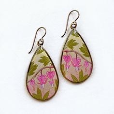 Big teardrop earrings featuring fine art prints of my Bleeding Heart painting. They are comfortable & unique! This image is ©seed&sky Please use this link to return to our home page: https://www.etsy.com/shop/seedandsky/  Our jewelry is handmade in our North Carolina studio.  100% American made components.  Everything is lead-free and nickel-free. Thank you for visiting our Etsy shop! Kelcey & Alex Artistic Heart Earrings As Gift, Artistic Heart-shaped Dangle Earrings Gift, Artistic Dangle Heart Earrings As Gift, Artistic Heart-shaped Dangle Earrings For Gift, Artistic Dangle Heart Earrings For Gift, Artistic Heart-shaped Earrings For Gift, Artsy Heart-shaped Earrings For Gifts, Valentine's Day Teardrop Earrings, Nature-inspired Teardrop Earrings For Gifts