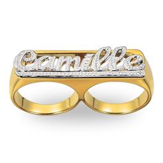 PRICES MAY VARY. 🎁Personalized Name Rings: Name rings for women can be personalized with any letter/name/phrase (5-10 letters), click "Customize Now" to customize your own statement ring! 🎁Design inspiration: Two-finger name ring combines the elements of a name and a double ring, and is designed in two shades of gold and silver, making the ring more colorful and the overall shape more fashionable, as well as showing off your personality. 🎁Material & Size: Engraved name ring is made of excelle Personalized Nameplate Ring For Promise, Personalized Engraved Nameplate Ring For Promise, Promise Ring With Custom Nameplate, Customizable Nameplate Promise Ring, Custom Name Plate Ring For Promise, Personalized Nameplate Promise Ring, Silver Engraved Nameplate Ring With Custom Name, Silver Nameplate Engraved Ring, Personalized Nameplate Ring For Anniversary