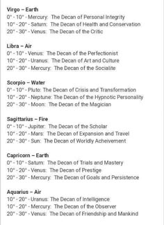 an image of the zodiac sign and its corresponding dates for each zodiac sign, as well as astrological numbers