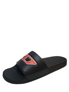 The Diesel Mayemi style Y02800P4440H8984 is a slip-on sandal with a PVC upper, giving it a sleek and contemporary look. It features an open toe design, allowing for breathability and comfort. The slip-on style makes it easy to put on and take off, providing convenience for daily wear. This product is made in Italy, which is known for its high-quality craftsmanship and attention to detail in the fashion industry. Synthetic UpperRound toe, Slip on stylePolyester liningRubber soleMade in Italy Modern Slip-on Slides For Streetwear, Modern Slip-on Slides With Rubber Sole, Slip-on Synthetic Sandals With Red Sole, Modern Slide Sandals For Streetwear, Modern Black Slip-on Slides, Summer Slides With Red Sole, Modern Slip-on Sandals For Streetwear, Casual Black Sandals With Red Sole, Black Slides With Studded Rubber Outsoles