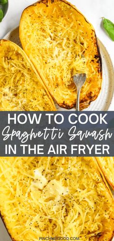 how to cook spaghetti in the air fryer with text overlay that reads, how to cook spaghetti in the air fryer