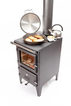 an oven with some food on top of it