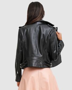 Free shipping and easy returns on Belle&Bloom Just Friends Leather Jacket - Black. Bring an effortless luxe feel to any outfit with the Just Friends Leather Jacket by Belle & B Womens Black Coat, Toddler Boy Shoes, Classic Wardrobe, Sheep Leather, Hair Fragrance, Boys Coat, Leather Jacket Black, Just Friends, Women's Coats