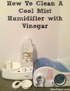 how to clean a cool mist humider with vinegar and other cleaning products on the counter