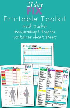 21 Day Fix Printable Tools: measurement tracker, meal planner, and container cheat sheet Planning Organisation, 21 Day Fix Plan, Beachbody 21 Day Fix, Measurement Tracker, Meal Tracker, 21 Day Fix Diet, Planning Sheet, 21 Day Diet, Beachbody Programs