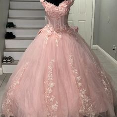 Brand New Quinceaera Dress, Never Worn Color Is Blush Very Beautiful. Color Rosa Pastel, Xv Dresses, Quinceañera Ideas, Blush Pink Wedding Dress, Sweet Sixteen Dresses, Dress Blush Pink, Quinceanera Ideas, Pretty Quinceanera Dresses, Blush Pink Color