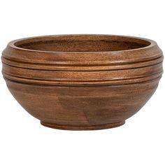 a wooden bowl is shown on a white background