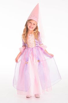 This Pink Princess Cone hat is perfect addition your little one's princess dress up. Ideal for princess parties, dressing up, or playing make-believe! One Size Fits Most Made with quality velvet fused direct to a soft sturdy inner foam core and a soft elastic that rests under the chin Rim lined with a heat seal crown and adorned with a matching jewel Long cascading organza scarf flows from the tip of hat Designed to coordinate with many styles of our dress ups ⚠️WARNING: CHOKING HAZARD 》 ⚠️WARNI Princess Cone Hat, Cone Hats, Kids Writing Activities, Hats For Girls, Cone Hat, Princess Wands, Fairytale Princess, Memory Match Game, Princess Sleeves