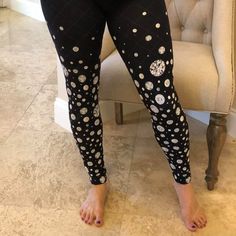 Buttery Soft Yoga Waist Custom Leggings Stretch Silver Leggings, Silver Stretch Full-length Bottoms, Silver Stretch Full Length Bottoms, Glamorous Fitted Black Leggings, Soft Yoga, Custom Leggings, Colorful Leggings, Black Silver, Pant Jumpsuit