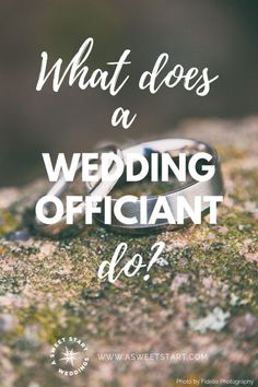 two wedding rings with the words, what does a wedding officiant do?