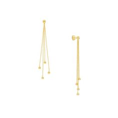 14K Yellow Gold 4mm Multi-Dangle Beaded Chain Drop Earrings - Women. Exquisite designs made to tantalize the fashion senses, these earrings ranging from modest to abstract will no doubt invigorate your wardrobe with a zestful breath of fashionista inspiration. Be it threader, tassel or drop earring, our 14-karat gold jewelry will make you pop out of the crowd with a luxurious brilliance. If you have a passion for fashion, these earrings are a must own for your collection. No Stone Jewelry Addict Bead Dangle Earrings, Chain Earring, Gold Earrings For Women, Solid Gold Earrings, Tassel Drop Earrings, Drop Dangle Earrings, Beaded Dangle Earrings, Gold Earrings Dangle, Fine Jewellery Earrings