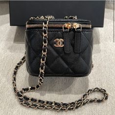 Reposhing This Item I Purchased From @Josiealva. Loved It, But Ready To Rotate For Something New. Questions? Leave A Comment Below! Chanel Mini Vanity, Chanel Vanity Bag, Mini Vanity, Small Vanity, Vanity Bag, Chanel Mini, Chain Bag, Chanel Black, Vintage Chanel