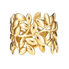 With beautifully sculpted leaves in 18k gold, Paloma honors the olive branch, a symbol of peace and abundance. Band ring in 18k gold. Original designs by Paloma Picasso. Paloma Picasso’s creations artfully combine timeless sophistication with bold style. Joining Tiffany in 1980, her love of strong shapes and exuberant color, both in her work and in her life, has made her an acclaimed designer and fashion icon.Details:Brand: Tiffany & CoStyle Pattern: Olive Leaf BranchMetal Purity: 18k Yellow Gol Paloma Picasso Jewelry, Tiffany Wedding Rings, The Olive Branch, Olive Leaf Ring, Rose Gold Band Ring, Tiffany Rings, Symbol Of Peace, Paloma Picasso, Wave Ring