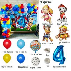 balloons and heliums are displayed for the birthday party