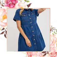 Denim does it, especially with this one! Ya can’t go wrong with a classic Denim Dress and we’re all about the non-classic details on this one! From the wash to the button-down closure to the tiered silhouette, we love everything about it & you will too! Take it from day to night & everything in between! Accessorize it with a hat & boots for a concert, dress it up with wedges or down with sneakers, you simply can’t go wrong! Whatever your heart desires, this one is sure to please! Get ya one girl Trendy Button-up Medium Wash Denim Dress, Classic Cotton Denim Dress With Button Closure, Classic Medium Wash Denim Dress For Spring, Medium Wash Button-up Dress With Buttoned Pockets, Classic Summer Denim Dress, Trendy Button-up Denim Dress With Buttoned Pockets, Dark Wash Button-up Denim Dress With Buttoned Pockets, Cotton Button-up Denim Dress, Medium Wash Button-up Denim Dress For Casual Wear