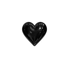 a black heart shaped object on a white background