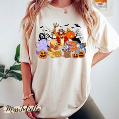 Disney Halloween Shirt, Halloween Stitch, Winnie The Pooh Halloween, Horror Shirts, Disney Balloons, Disney Halloween Shirts, Stitch Halloween, Disneyland Halloween, Disney Trip Shirts