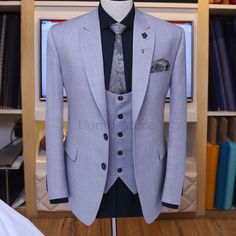 silver grey three piece suit for wedding, gray 3 piece suit Grey Three Piece Suit, Grey 3 Piece Suit, Waistcoat Designs, Formal Attire For Men, Groom And Groomsmen Suits, Stylish Mens Suits, Double Breasted Waistcoat, Slim Fit Suit Men, Custom Made Suits