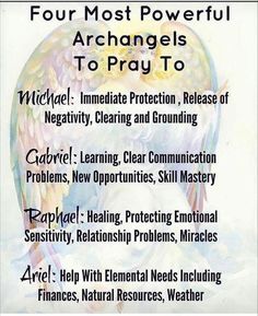 the four most powerful archanels to pray to - angelic, imeteration, protection, and grounding