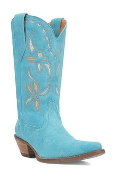 Floral embroidery puts a fresh spin on a suede Western boot grounded by a cushioned footbed that ensures everyday comfort. 2" heel 12" shaft; 14" calf circumference Pull-on style Cushioned footbed Leather upper/textile lining/synthetic sole Imported Turquoise Cowboy Boots, Western Boots Women, Denim Skirt Women, Western Boot, Blue Fits, Skirt Women, Anniversary Sale, Western Boots, Boot Shoes Women