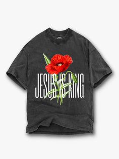 OVERSIZED FIT. JESUS IS KING! KING OF THE HEAVENS AND THE EARTH. IN HIM SHALL WE ALWAYS TRUST Sunday Clothes, King King, Jesus Is King, Get Closer To God, The Heavens, Fade Color, Jesus Is, Supima Cotton, Shirt Accessories