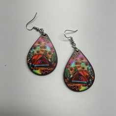 Comes with silver hardware Festival Teardrop Earrings With Ear Wire, Teardrop Earrings With Ear Wire For Festival, Nickel-free Teardrop Earrings For Festival, Nickel Free Teardrop Earrings For Festival, Teardrop Earrings For Festival, Adjustable Teardrop Plug Earrings For Pierced Ears, Silver Hardware, Tent, Dessert