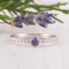 Amethyst Engagement Ring, Womens Engagement Ring, Dainty Engagement Ring, Amethyst Jewelry, Purple Stone Ring, Silver Promise Ring WE OFFER UNLIMITED PERIOD INSTALLMENTS PLAN This is a beautiful, stunning, feminine ring that works well for all occasions, styles, and ages. You will love it! Ring information: Main stone: Amethyst Approximate size: 3.5mm Accent stones: White cubic zirconia Metal type: Silver Metal stamp: 925 Sterling Silver Installment Payments We offer installment payments for an Purple Stone Ring, Dainty Engagement Ring, Promise Rings Simple, Engagement Ring Dainty, Amethyst Engagement Ring, Purple Stone Rings, Silver Promise Rings, Dainty Engagement, Dainty Engagement Rings