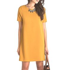 So Sweet & Simple Yet Oh-So-Chic Crepe Chemise Mini Dress By Olivaceous. In A Warm Goldenrod, Perfect For Game Day. Tts S, Fits Loosely On Xxs & Xs Short, A Above Knee Shift Dress, Ideal For Party, Wedding, Vacation, Cocktail, Weekend Casual, Easy Travel, Office Wear, Holidays, Christmas Or Daily Life. Layer W/A Blazer Jacket For Fall/Winter. Nwot -Brand New 100% Polyester Round Scoop Jewel Crewneck Short Cap Sleeves Fully Lined 16.5" Bust 16" Waist 33" Length Free Shipping + 10% Off Bundles! $1 Short A, Travel Office, Easy Travel, Holidays Christmas, New Orleans Saints, Office Wear, Above Knee, Party Wedding, Game Day