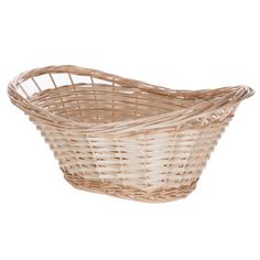 a wicker basket on a white background