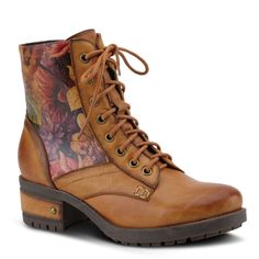 Spring Step Shoes L'artiste Marty Women's Floral Boots Artistic Shoes, Floral Boots, Stitch Work, Spring Boots, Spring Step Shoes, Hand Painted Leather, Stylish Boots, Painting Leather, Leather Boot