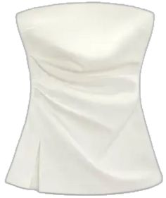 Elegant Solid Color Tube Top For Night Out, Elegant Strapless Summer Tops, Elegant Fitted Tube Top For Summer, Chic White Tube Top, Elegant White Bandeau Tube Top, Elegant Evening Bandeau Top, Feminine Strapless Top For Evening, Elegant Stretch Bandeau Tops, Elegant Spring Stretch Tube Top