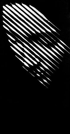 a black and white photo with lines in the dark, as if it were made out of paper