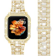 PRICES MAY VARY. 【𝑪𝒐𝒎𝒑𝒂𝒕𝒊𝒃𝒍𝒆 𝑴𝒐𝒅𝒆𝒍】Mosonio Bling Watch band with Shiny Metal Case 45mm compatible for Apple Watch series 9 8 7 45mm. (Screen protector is not included) 【𝑷𝒓𝒆𝒕𝒕𝒚 𝑭𝑼𝑳𝑳 𝑩𝒍𝒊𝒏𝒈 𝑫𝒆𝒔𝒊𝒈𝒏】Mosonio Band and case are full of eye-catching shiny decoration, sparkling in the light and sunlight, making your iwatch look new, suitable for holiday parties, weddings and other everyday life scenes. 【𝑴𝒖𝒍𝒕𝒊-𝒑𝒓𝒐𝒕𝒆𝒄𝒕𝒊𝒐𝒏】Mosonio Band is made of premium met Apple Watch Band Women, Bling Watch, Apple Watch Bands Women, Bling Design, Sandal Platform, Luxury Diamonds, Top Pants Set, Mens Shoes Boots, Apple Watch Band