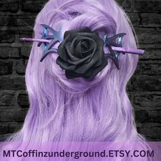 This color is limited edition so when it's gone it's gone, Color shifts from blue to green to purple. Designed and 3D printed right here in the MTC studio. Each hair piece measures approx 140 MM / 5.5 inches across. These are best suited for long and / or thick hair or they can be used as a scarf clip/pin Made with PLA filament, which is a Vegan, Biodegradable and Compostable plastic, because these are printed with a solid color rather than painted they will never tarnish or have chipped paint. 3d Printing Hair Accessories, 3d Printed Gothic, Elle Aesthetic, Perky Goth, Alt Accessories, Gothic Angel, Chipped Paint, Bun Holder, Scarf Clip