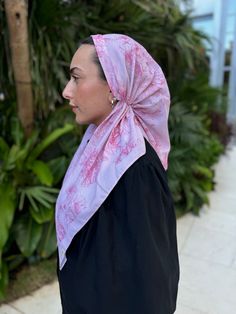 The Versatile Pretied has an open back. You can wear it as is or tuck the tail into the adjustable band. You can also take the two ends and make an additional knot for a more snug fit. This scarf fits all head sizes. Velvet Grip Band Sewn in! OUR QUALITY - This scarf made from high quality imported fabric. The ends are stitched to ensure top quality and a long lasting life to your scarf that will go with you everywhere you go. The fabric breakdown is Cotton Viscose. Perfect for spring/summer! TH Bride Box Gift, Scarf Fits, Floral Toile, Headband Wrap, Scarf Gift, Cotton Viscose, Blanket Scarf, Winter Sale, Scarf Print