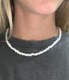 A super cute simple white beaded necklace. Beachy vibes and will match with everything. White Beaded Necklace, Beachy Vibes, Simple White, Beaded Necklace, Super Cute, Jewelry Necklaces, Necklaces, White, Clothes