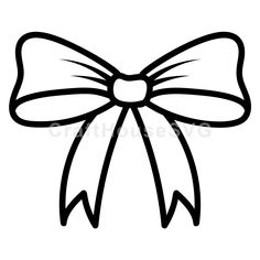 a black and white bow with a ribbon on it's side, in the shape of a bow