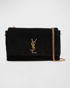 Saint Laurent Soft Kate Medium Reversible YSL Monogram Crossbody Bag | Neiman Marcus Ysl Kate Bag Outfit, Ysl Kate Bag, Ysl Crossbody, Ysl Shoulder Bag, Ysl Crossbody Bag, Ysl Kate, Kate Bags, Luxury Crossbody, Womens Designer Handbags