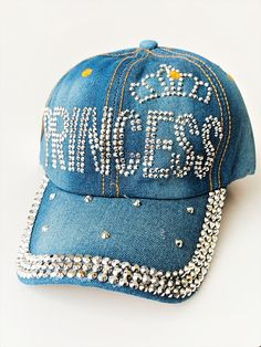 Princess Hat Rhinestones Jeans Denim Hat Cap Beautiful hat, jeans denim fabric, Adult / one size / Adjustable strap ensures a solid and comfortable fit. We ship within one business day. Trendy Snapback Baseball Cap With Rhinestones, Trendy Rhinestone Snapback Baseball Cap, Adjustable Rhinestone Baseball Cap With Curved Brim, Trendy Rhinestone Adjustable Baseball Cap, Casual Rhinestone Hat, One Size Fits Most, Casual Rhinestone Hat One Size Fits Most, Casual Rhinestone Hat, One Size, Denim Baseball Cap One Size, Denim Snapback Hat One Size Fits Most