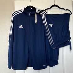 Size 3x. New With Tags. Dark Blue & White. Blue Adidas Tracksuit, Jumpsuits Women, Adidas Tracksuit, Adidas Track Suit, Adidas Leggings, Adidas Track, Track Suit, Adidas Pants, Blue Adidas