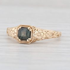 Gemstone Information:*Natural Alexandrite*Total Carats - 0.47ctCut - Octagonal Step CutColor - Dark GreenMetal: 14k Yellow... Wax Seal Ring, Mens Custom Jewelry, Never Get Married, Graduation Ring, Engagements Rings, Georgian Ring, Antique Rings Vintage, Leather Beads, Elizabeth Jewelry