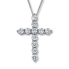 Formal Diamond Cross Necklace With Brilliant Cut, Formal Brilliant Cut Crucifix Necklace, Round Diamond Cut Cross Necklace, Formal Crucifix Necklace With Brilliant Cut, White Gold Round Diamond Cut Cross Necklace, Brilliant Cut Round White Gold Cross Necklace, White Gold Diamond Round Cross Necklace, Diamond White Crucifix Necklace With Brilliant Cut, Brilliant Cut Diamond Cross Pendant Necklace