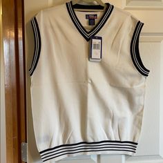 Pga Tour Sweater Vest New With Tags Never Worn White Winter Sweater Vest, White V-neck Vest Outerwear, White Casual Crew Neck Sweater Vest, Casual White Crew Neck Sweater Vest, Casual White Sweater Vest For Winter, Sporty Vest Top For Fall, Casual White Vest Outerwear, Classic White Vest For Fall, White Crew Neck Vest For Fall