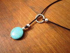 Necklace Turquoise Leather, Vintage Turquoise, Green Necklace, Leather Necklace, Vintage Leather, Leather Cord, Turquoise Necklace, Turquoise, Green