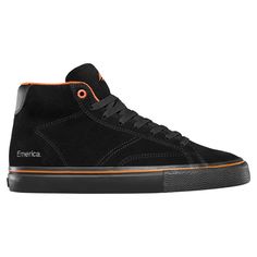 Product Description Emerica Skateboard Shoes Omen Hi X Biltwell Black The Omen Hi is a true high top skate shoe with vulcanized construction. The insole is made of G6 Foam with double wrapped foxing. The outsole consists of triangle tread, which is a signature feature in most of our footwear line. The Omen Hi has a custom textured toe bumper for durability against the most aggressive flick. Grab yourself a pair and see for yourself. Featuring Emerica X Biltwell custom colors and artwork. More In The Omen, Skateboard Shoes, Skate Shoe, Skate Shoes, High Top, Custom Color, High Tops, Skateboard, Athletic Shoes