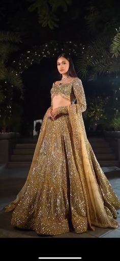 Middle Class Family, Indian Gown, Class Family, Engagement Lehenga, Gold Lehenga