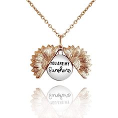 "You Are My Sunshine" Personalized  Sunflower Necklace ROSE GOLD Necklace MelodyNecklace Sunflower Necklace Silver, Sunshine Necklace, Necklace Product, Sunflower Necklace, Steel Product, Great Gifts For Women, Memorial Necklace, Necklace Chain Lengths, Copper Material