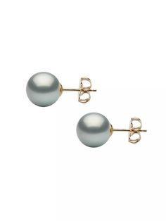 ONLY AT SAKS. Crafted of 14K yellow gold, these stud earrings flaunt beautiful round Tahitian pearls..14K yellow gold.Round Tahitian pearls, 10-11mm.Post back.Made in USA.SIZE.Earring size, 10-11MM.ONLY AT SAKS. Crafted of 14K yellow gold, these stud earrings flaunt beautiful round Tahitian pearls.14K yellow goldRound Tahitian pearls, 10-11mmPost backMade in USASIZEEarring size, 10-11MM Elegant Gold Tahitian Pearl Earrings, Classic Gold Tahitian Pearl Earrings, Gold Tahitian Pearl Earrings For Anniversary, Gold Tahitian Pearl Earrings For Formal Occasions, Oval Earring, South Sea Pearls, Earring Crafts, Sea Pearls, Tahitian Pearls