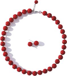 PRICES MAY VARY. Material: Glass beads, Stainless-steel; Necklace:1 pieces 18inch; Earrings: 1 pairs; Beads diameter :10mm ; Red LZMEI 10mm 18inch Red Faux Hand Knotted Glass Imitation Pearls Necklace Earring Jewelry Set Varios colores for Women Classic Faux Hand Knotted Glass Imitation Pearls Necklace Earring set Varios colores.The image may show slight differences in texture, color, size and shape. Stylish jewelry for women ladies.Suitable for Performing Chorus party, date, shopping etc Pearl Necklace Earrings, Pearls Necklace, Red Necklace, Texture Color, Earring Jewelry, Steel Necklace, Stylish Jewelry, Stainless Steel Necklace, Necklace Earring Set